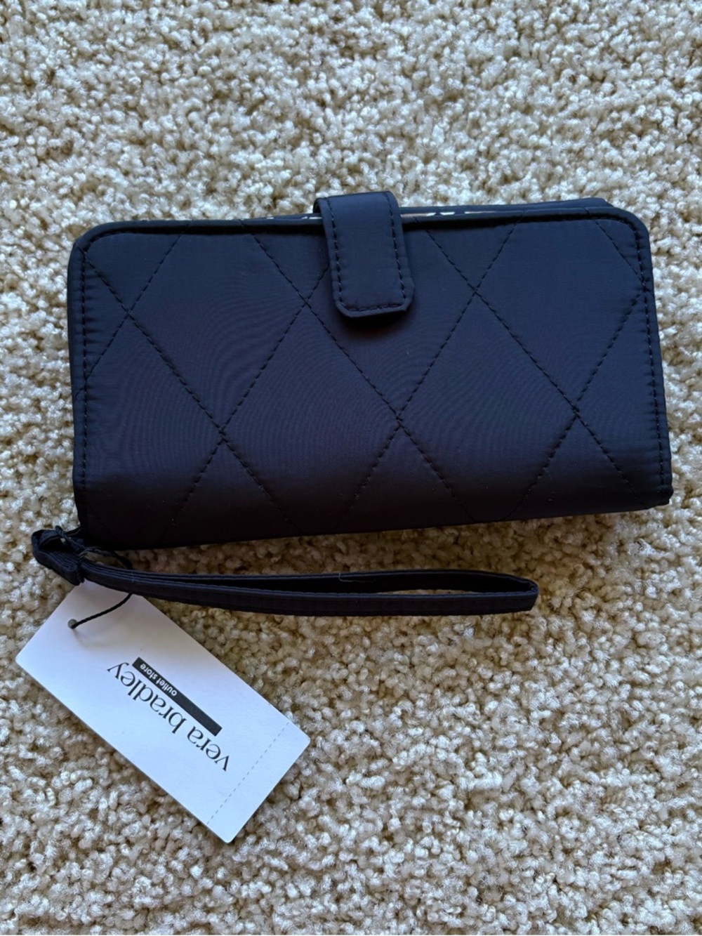 Vera Bradley Ultralight Phone Wristlet Wallet Black RFID Clutch NWT